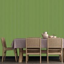 Papel De Parede Efeito Ripa Verde Aspargo Adesivo Lavável