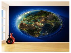 Papel De Parede Espaço Estrelas Planeta Terra 3,5M Nsp197