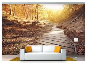 Papel De Parede Estrada Caminho Floresta 3D 6M² Nes095