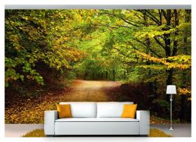 Papel De Parede Estrada Caminho Floresta 3D 7,50m² Nes089 Papel De Parede Estrada Caminho Floresta 3D 7,50m² Nes089