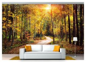 Papel De Parede Estrada Caminho Floresta 3D 7,50m² Nes105