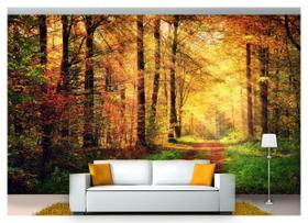 Papel De Parede Estrada Caminho Floresta 3D Nes091 3M²