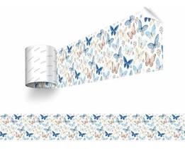 Papel De Parede Faixa Quarto Blindx Cozinha Borboletas Azuis