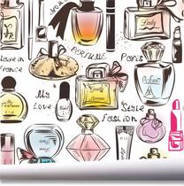 Papel De Parede Fashion Maquiagem Perfumaria Perfumes A580 - Quartinho Decorado