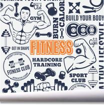 Papel De Parede Fitness Musculação Academia Kit 2 Rolos A577