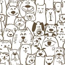 Papel de parede Fiula Peel and Stick Modern Brown White Dog 2m Papel de parede Fiula Peel and Stick Modern Brown White Dog 2m