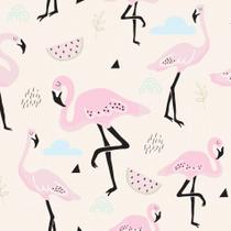 Papel De Parede Flamingo Rosa Para Quarto De Menina 57X270Cm