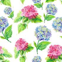 Papel de Parede Floral Azul e Rosa Desenho