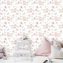 Papel de Parede Floral Cerejeira com Fundo Branco