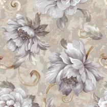 Papel De Parede Floral Delicado Em Tons Neutros
