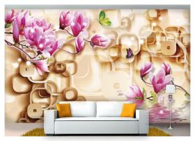 Papel De Parede Floral Flores Textura Sala 3D 3M² Xfl194