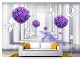 Papel De Parede Floral Flores Textura Sala 3D 3M² Xfl197 Papel De Parede Floral Flores Textura Sala 3D 3M² Xfl197