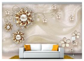Papel De Parede Floral Flores Textura Sala 3D 3M² Xfl204