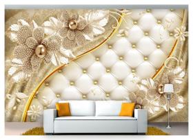 Papel De Parede Floral Flores Textura Sala 3D 3M² Xfl208