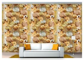 Papel De Parede Floral Flores Textura Sala 3D 3M² Xfl246