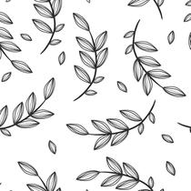 Papel de Parede Floral Galhos Preto e Branco 57x270cm Papel de Parede Floral Galhos Preto e Branco 57x270cm