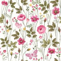 Papel de Parede Floral Leyde com Borboletas 3,00m (floral-95) Papel de Parede Floral Leyde com Borboletas 3,00m (floral-95)