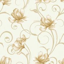 Papel de Parede Floral Ramalhete nas Cores Bege e Marrom