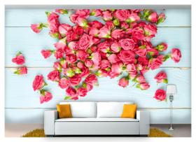 Papel De Parede Flores Rosas Romantico 3D Nfl211 3M²