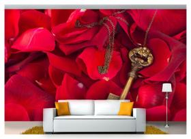 Papel De Parede Flores Rosas Romantico 3D Nfl247