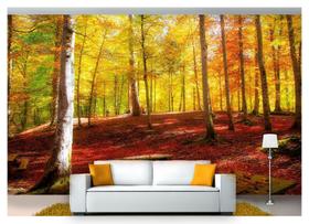 Papel De Parede Floresta Natureza Árvores 3D 3M² Xna197