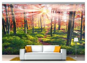 Papel De Parede Floresta Natureza Árvores 3D 3M² Xna215