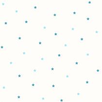 Papel de Parede Fofura Baby Estrelas Azul Fundo Branco FF4047