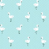 Papel de Parede Fofura Baby Flamingos Fundo Azul FF4020