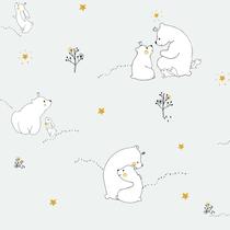 Papel de Parede Fofura Baby Ursinhos Cinza FF4002