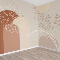 Papel de Parede Folhagem Boho Plantas Terroso Folhas 9m²