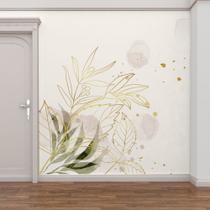 Papel de Parede Folhagem e Plantas Orgânico Tons Claros 6m²
