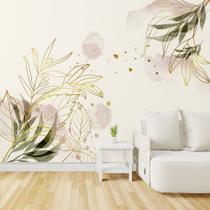 Papel de Parede Folhagem e Plantas Orgânico Tons Claros 9m²