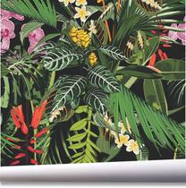 Papel De Parede Folhagem Jardim Flor Botânico Tropical A682 - Quartinho Decorado