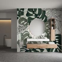 Papel de Parede Folhagem Plantas Folhas Verdes Orvalho 9m² Papel de Parede Folhagem Plantas Folhas Verdes Orvalho 9m²