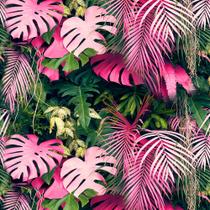 Papel de Parede Folhagens Em tons de Rosa Jardim Vertical Autocolante Sala Balcão Escritório