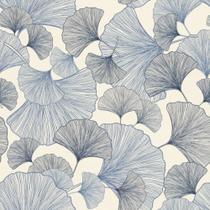 Papel de Parede Folhas 0,53x10m Azul Diagonal