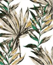 Papel de Parede Folhas de Palmeira Baird em tons de Verde e Azul - Rolo com 10 Metros Revestimento Papel de Parede Folhas de Palmeira Baird em tons de Verde e Azul - Rolo com 10 Metros Revestimento