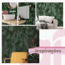 Papel De Parede Folhas Samambaia Jardim Vertical Lavável 18M