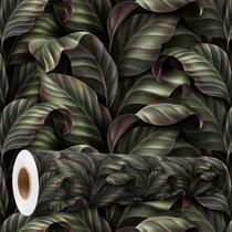 Papel de Parede Folhas Tropicais Jardim Verde Viníl 10M