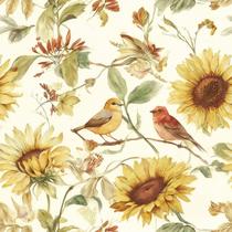 Papel de Parede Froluya Floral com Pássaros em Vinil 43x300 cm Impermeável