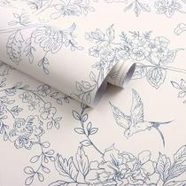 Papel de parede Froluya Floral Vinyl Peel Stick 45x1500 cm