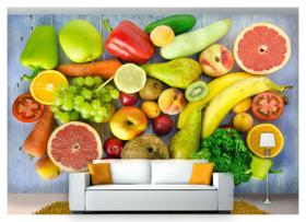 Papel De Parede Frutas Vegetais Sacolão 3D Al160 - Você Decora