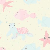 Papel de Parede Fundo do Mar para Quarto de Bebê 57x270cm Papel de Parede Fundo do Mar para Quarto de Bebê 57x270cm