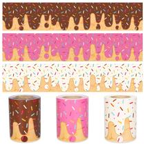 Papel de Parede FYSUIMU Borda Decorativa de Donut com Granulado 3 Rolos