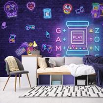 Papel de Parede Gamer Neon Painel 3D Video Game cobre 12m² Papel de Parede Gamer Neon Painel 3D Video Game cobre 12m²