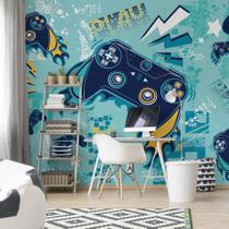 Papel de Parede Gamer Painel Video Game Controles cobre 9m² Papel de Parede Gamer Painel Video Game Controles cobre 9m²
