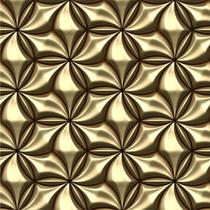 Papel de Parede Geométrico 3D Elegance com tons de Dourado e