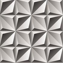 Papel De Parede Geométrico 3d Em Tons De Cinza - 3,3x0,5m