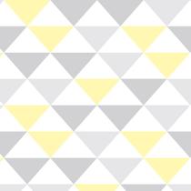 Papel de Parede Geométrico Cinza e Amarelo