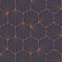 Papel De Parede Geométrico Colmeia Vetor Laranja - 2,50x0,5m